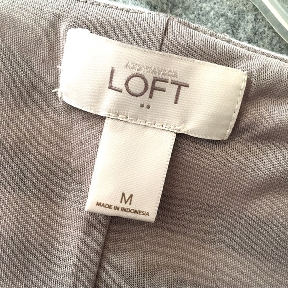 LOFT Striped Full Skirt White Brown DREES - Picture 7 of 8